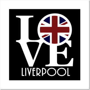 LOVE Liverpool (white text) Posters and Art